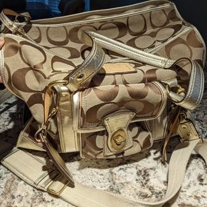 Coach Gold Pet Carrier